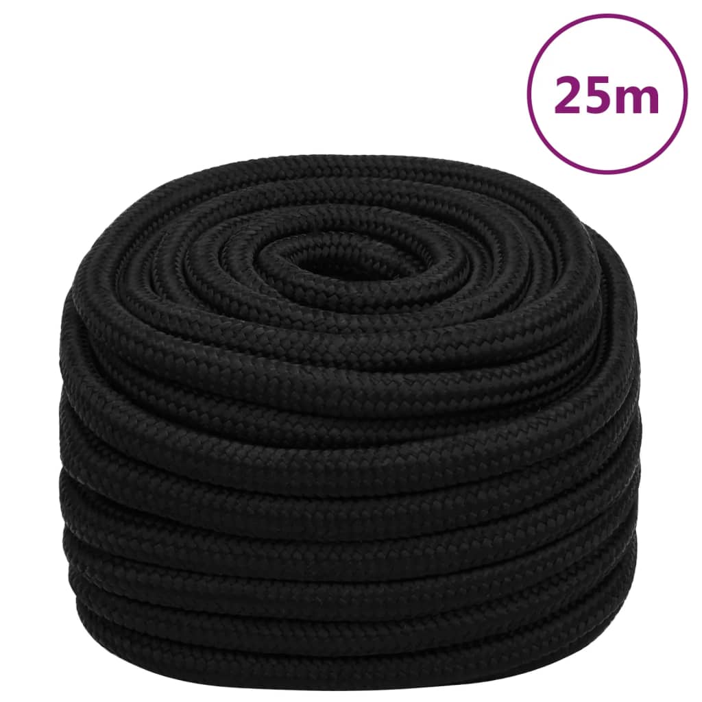 Vidaxl Werkouw 20 mm 25 m poliestere nero