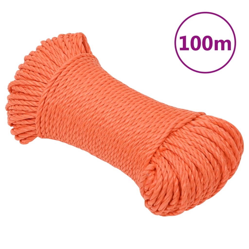 Vidaxl Werkouw 6 mm 100 m polipropeno oranje