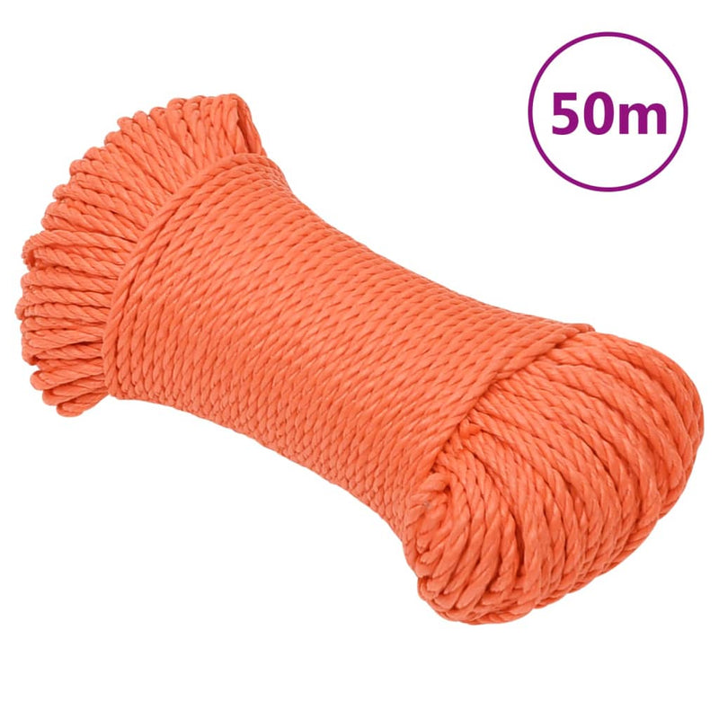 Vidaxl Werkouw 8 mm 50 m Polypropene Oranje