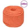 Vidaxl Werkouw 24 mm 100 m polipropeno oranje