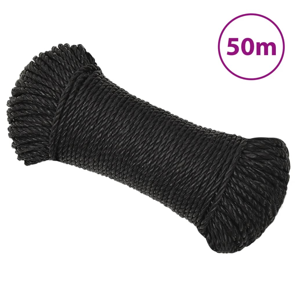 Vidaxl Werkouw 3 mm 50 m polipropene nero
