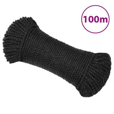 Vidaxl Werkouw 8 mm 100 m polipropeno negro