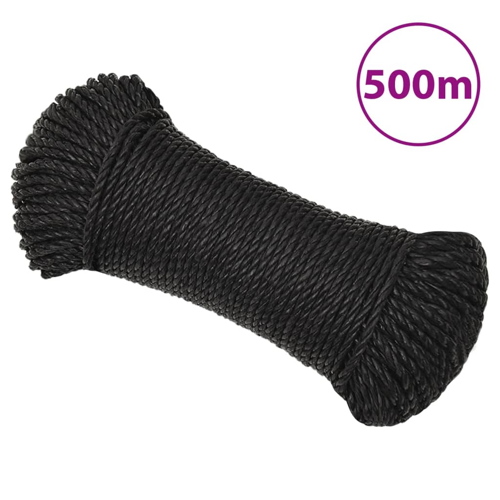 Vidaxl Werkouw 8 mm 500 m Polypropene nero