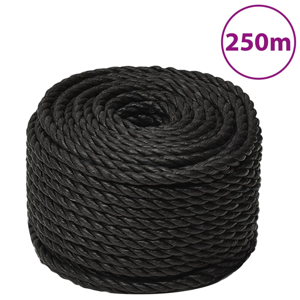 Vidaxl Werkouw 14 mm 250 m Polypropene nero