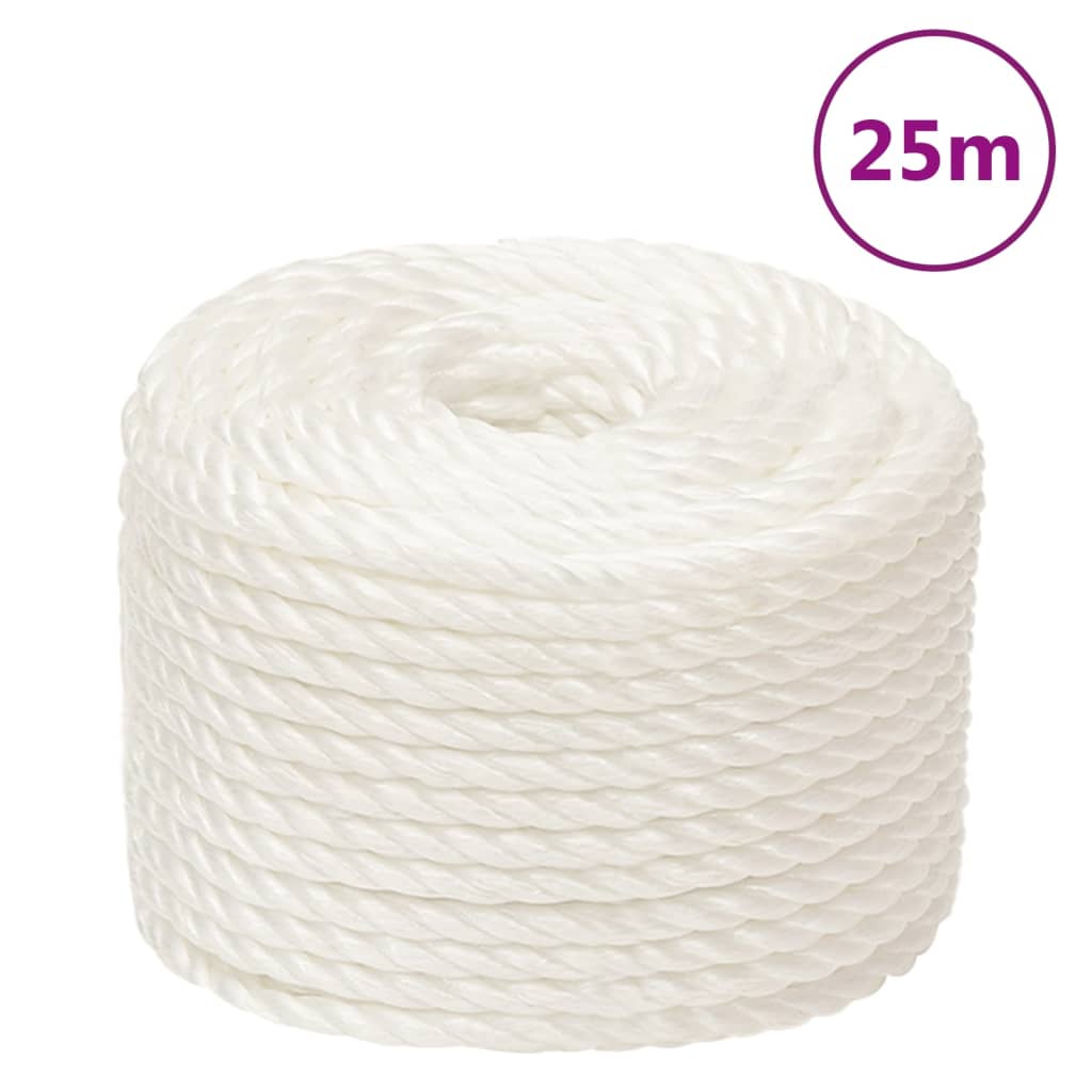 Vidaxl Werkouw 12 mm 25 m Polypropene bianco