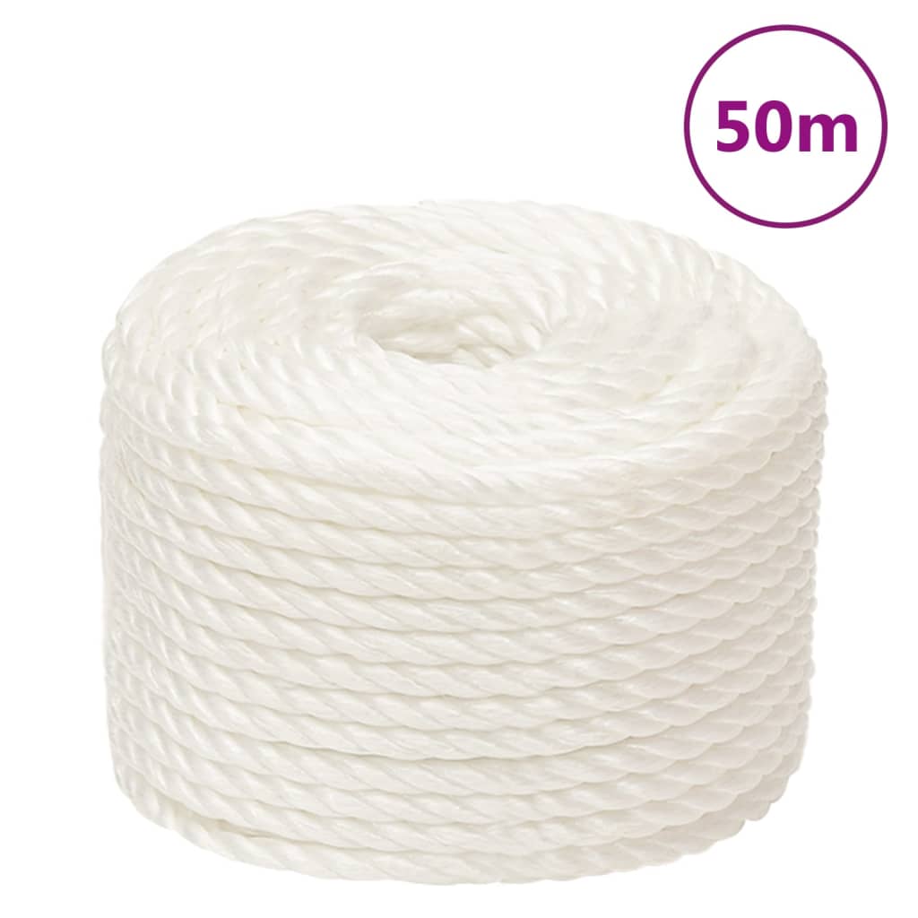 Vidaxl Werkouw 12 mm 50 m Polypropene bianco