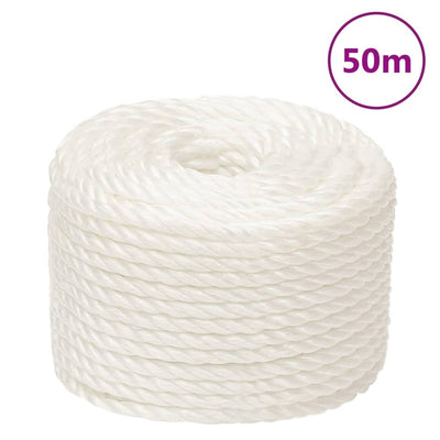 Vidaxl Werkouw 12 mm 50 m Polypropene bianco