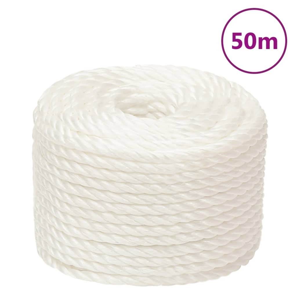 Vidaxl Werkouw 24 mm 50 m Polypropene bianco