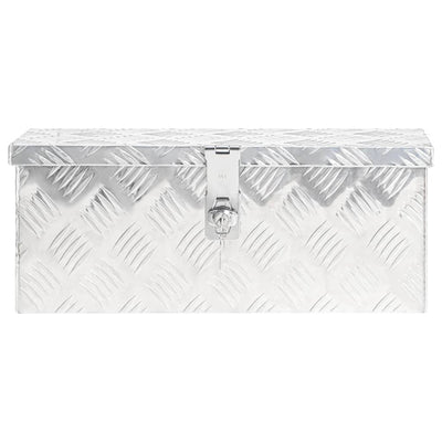 Vidaxl opbergbox 50x15x20,5 cm aluminium zilverkleurig