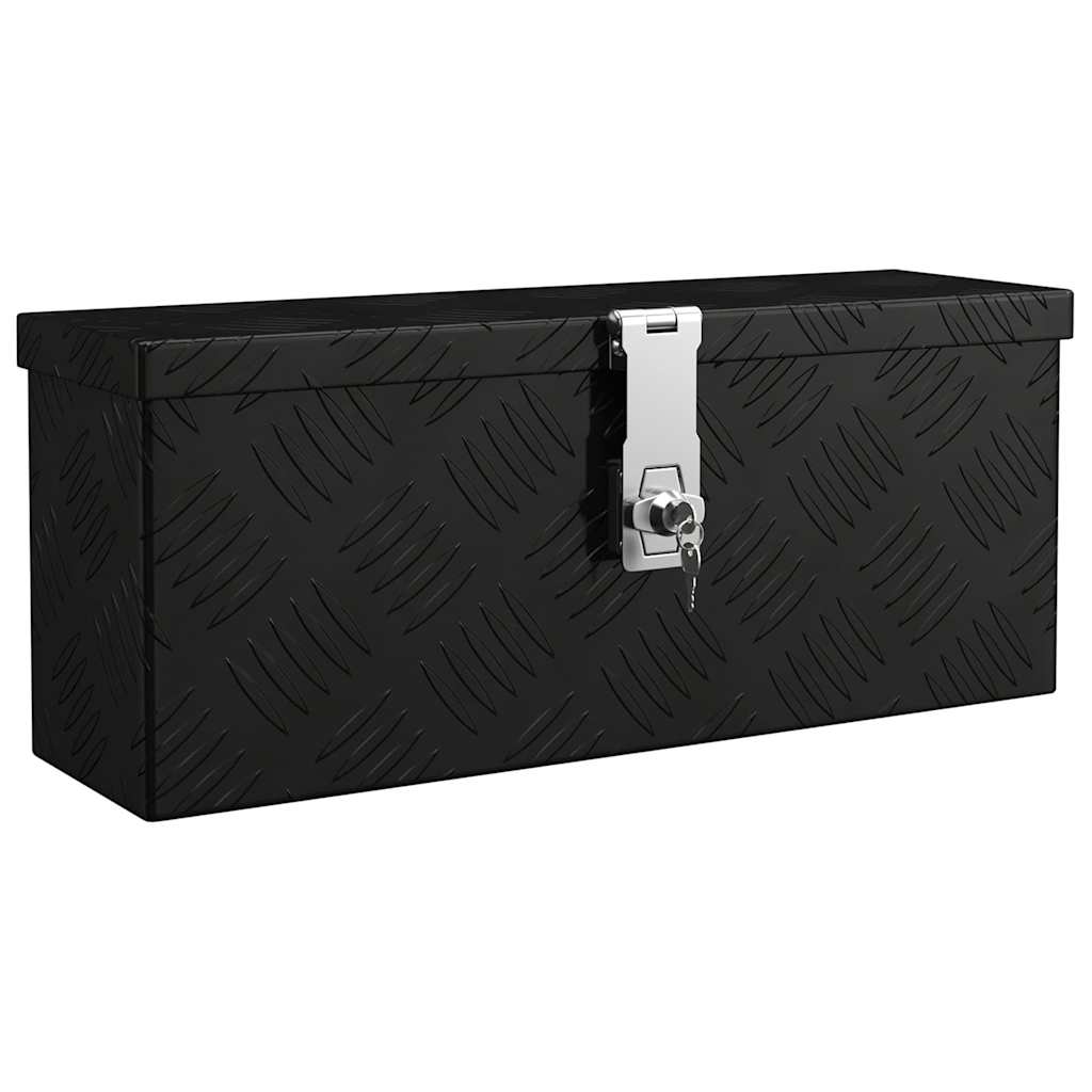 Casella di archiviazione Vidaxl 50x15x20.5 cm in alluminio nero