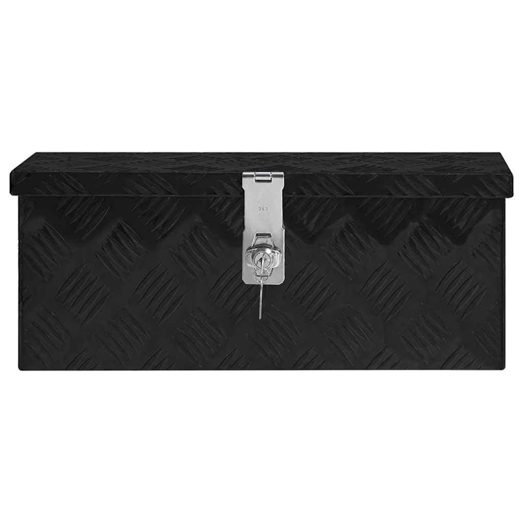Vidaxl opbergbox 50x15x20,5 cm aluminium zwart