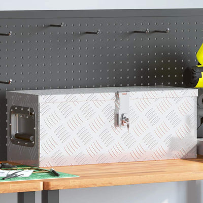 Vidaxl opbergbox 60x23,5x23 cm aluminium zilverkleurig
