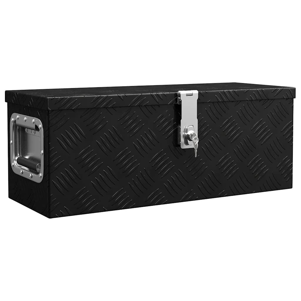 Vidaxl opbergbox 60x23,5x23 cm aluminium zwart