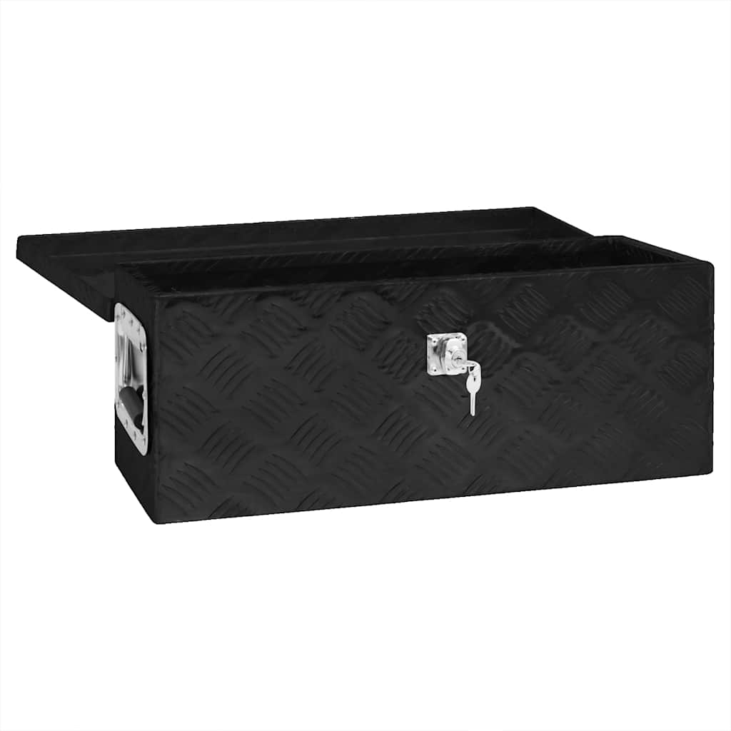 Vidaxl opbergbox 60x23,5x23 cm aluminium zwart