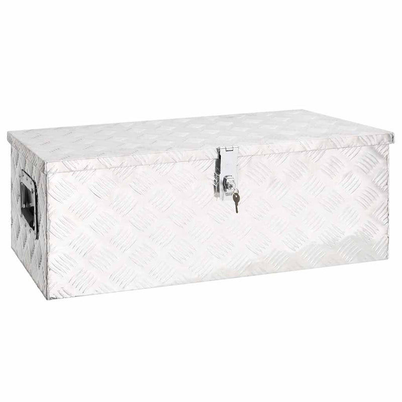 Vidaxl Box de almacenamiento 80x39x30 cm de aluminio de color plateado