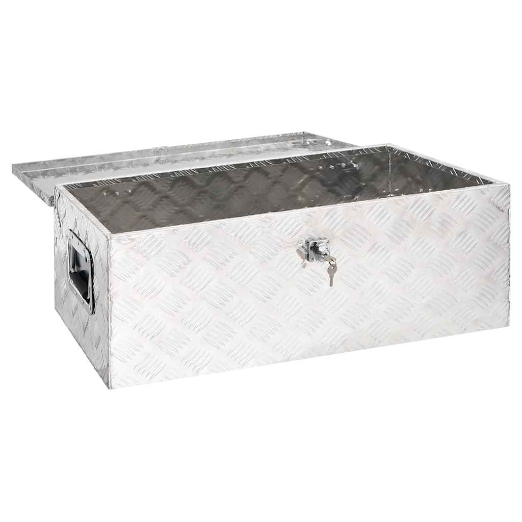 Vidaxl Box de almacenamiento 80x39x30 cm de aluminio de color plateado