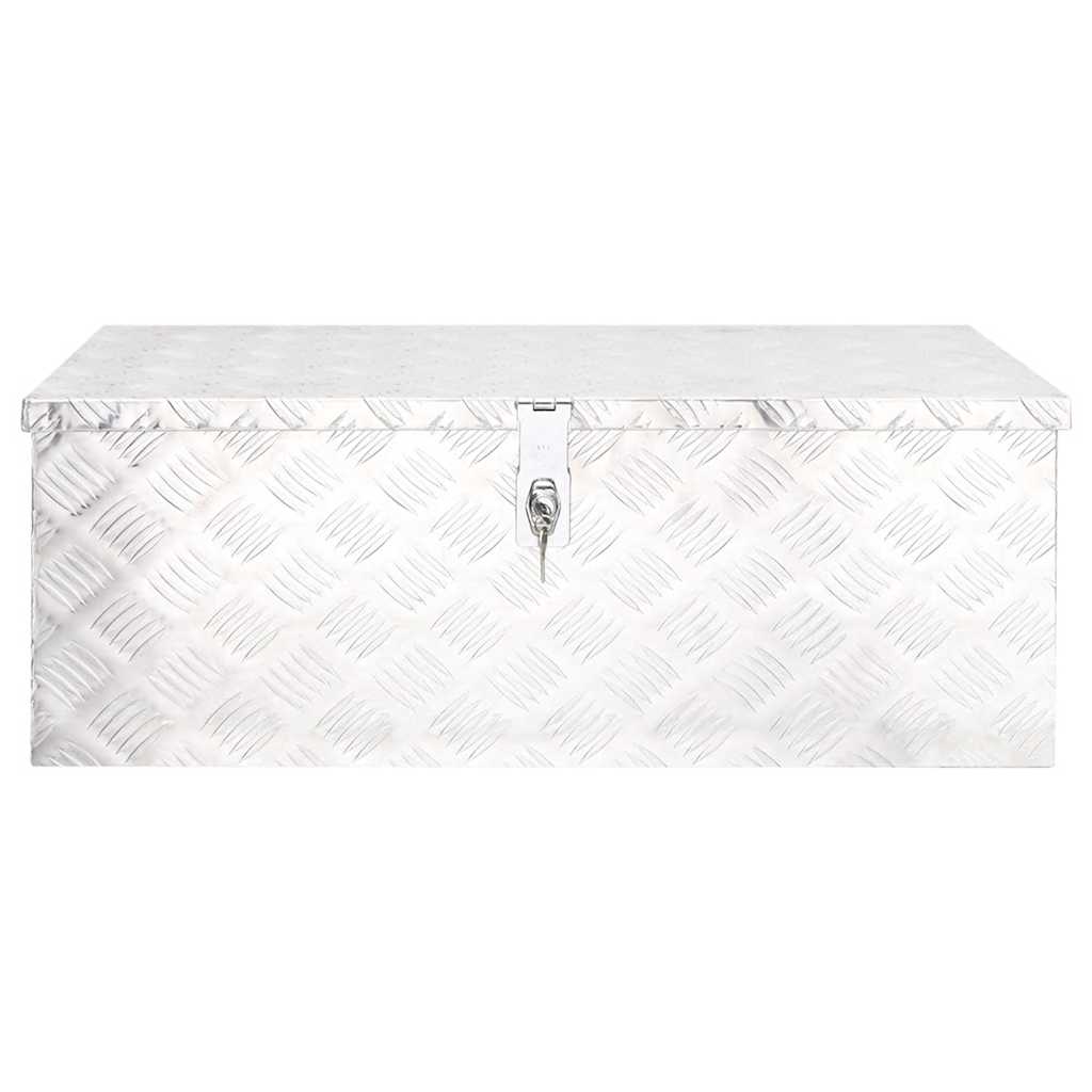 Vidaxl opbergbox 80x39x30 cm aluminium zilverkleurig