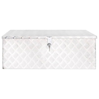 Vidaxl opbergbox 90x47x33,5 cm aluminium zilverkleurig