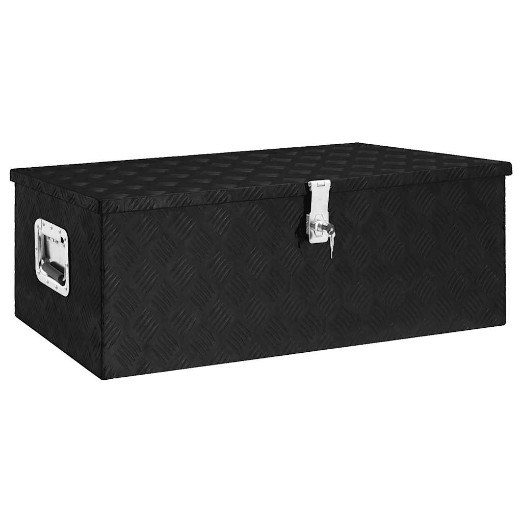 Casella di archiviazione Vidaxl 90x47x33.5 cm in alluminio nero