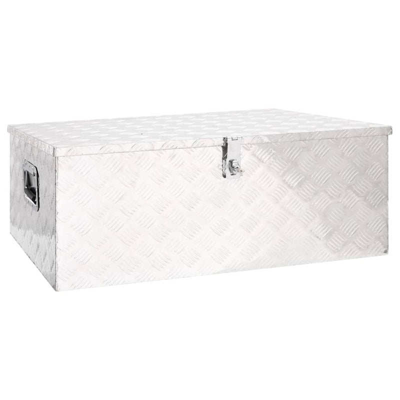 Vidaxl opbergbox 100x55x37 cm aluminium zilverkleurig