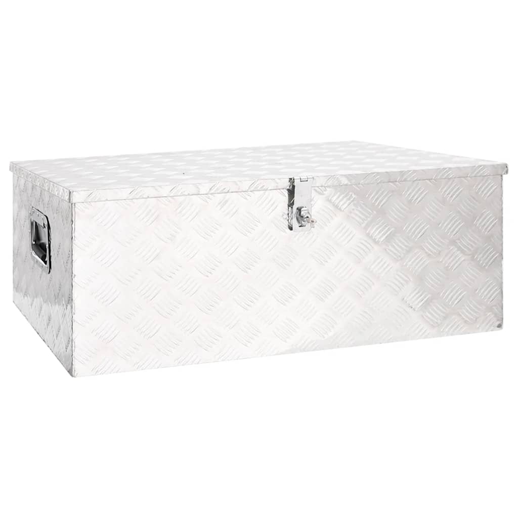 Vidaxl opbergbox 100x55x37 cm aluminium zilverkleurig