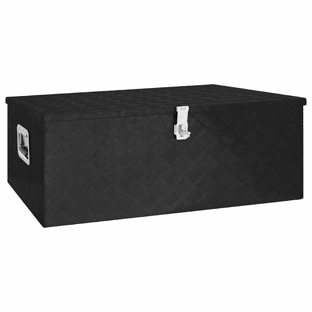 Vidaxl opbergbox 100x55x37 cm aluminium zwart