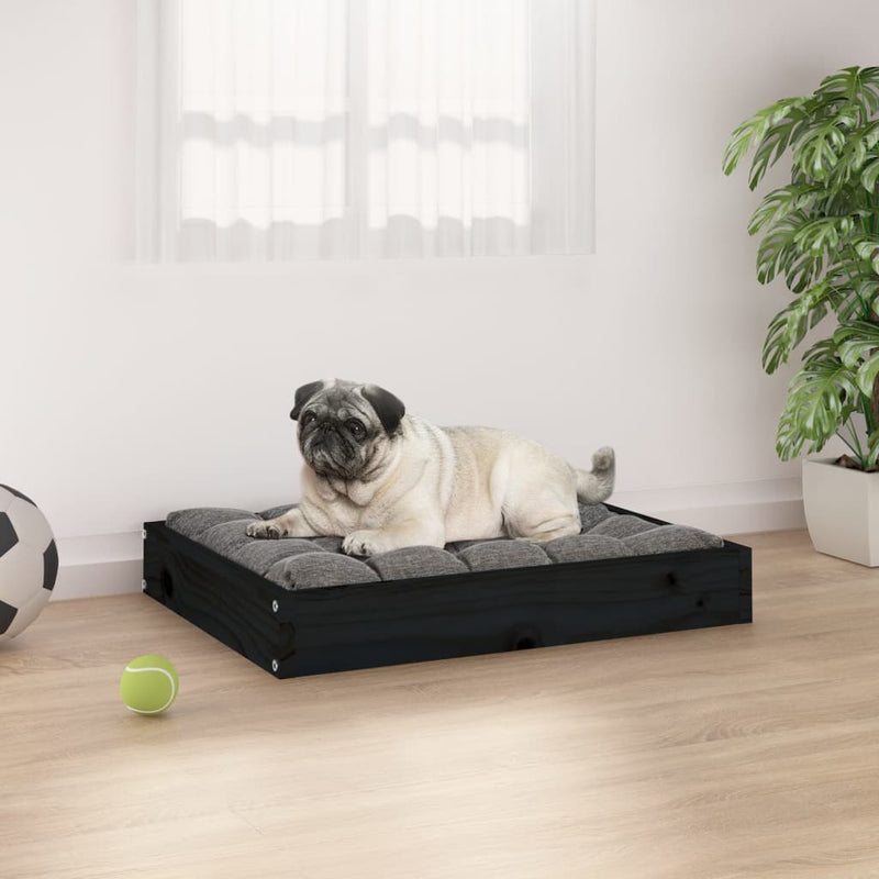 Vidaxl Dog Basket 61.5x49x9 cm Pino solido nero