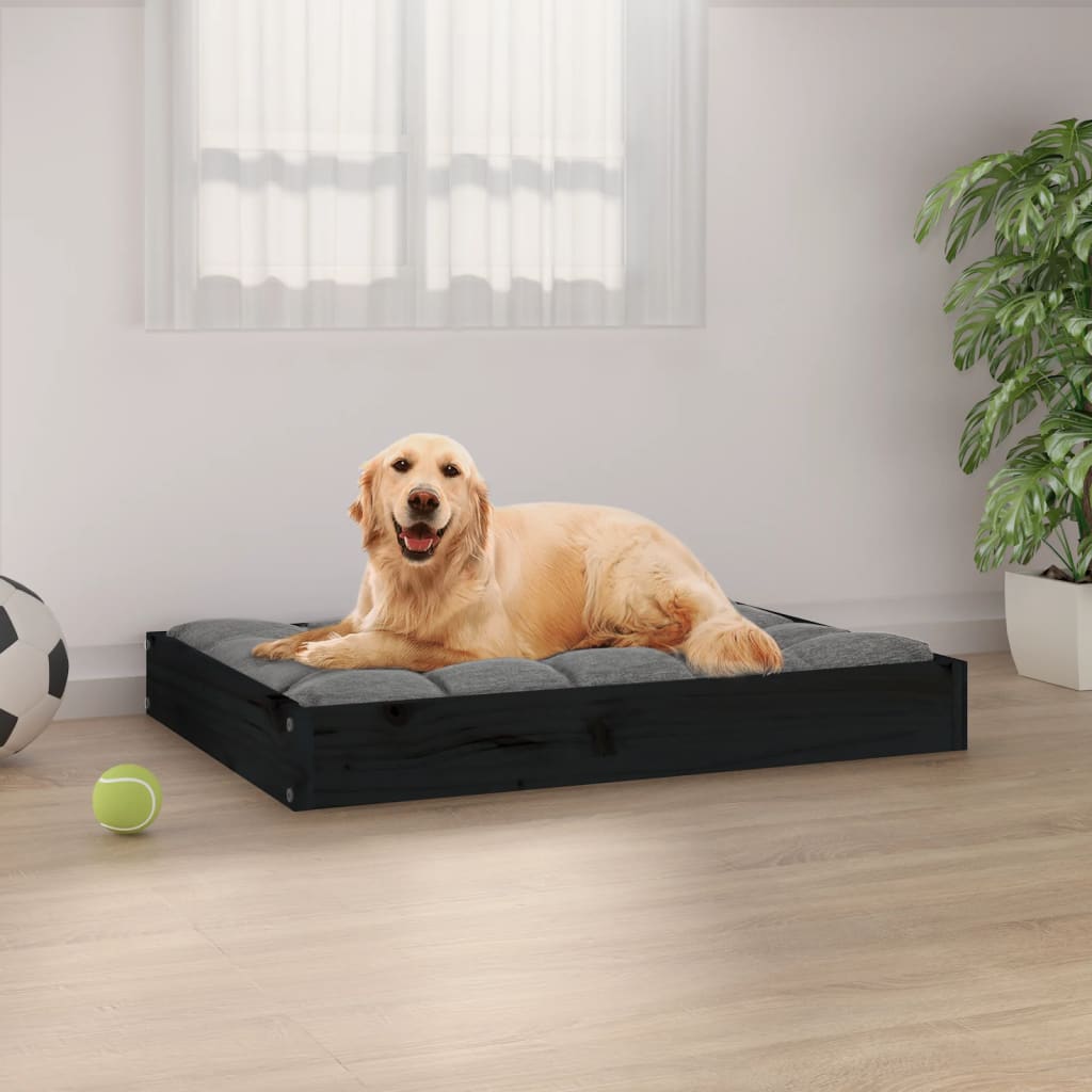 Vidaxl Dog Basket 71.5x54x9 cm Pino solido nero