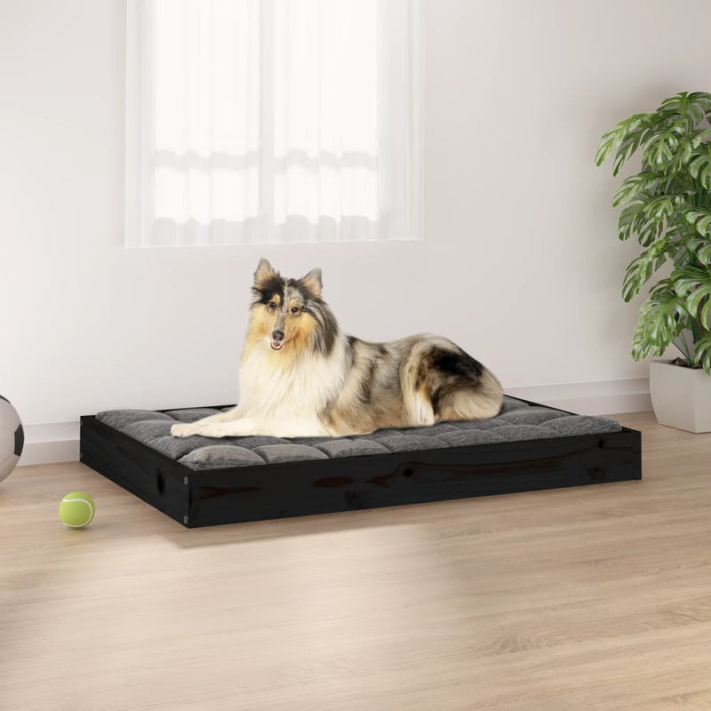 Vidaxl Dog Basket 91.5x64x9 cm Pino solido nero