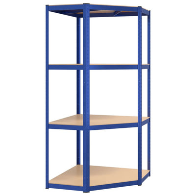Vidaxl Hoekrek Acciaio a 4 strati e blu in legno trasformato