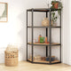 Vidaxl Storage Rack Acero de 4 capas y madera procesada de color antracita