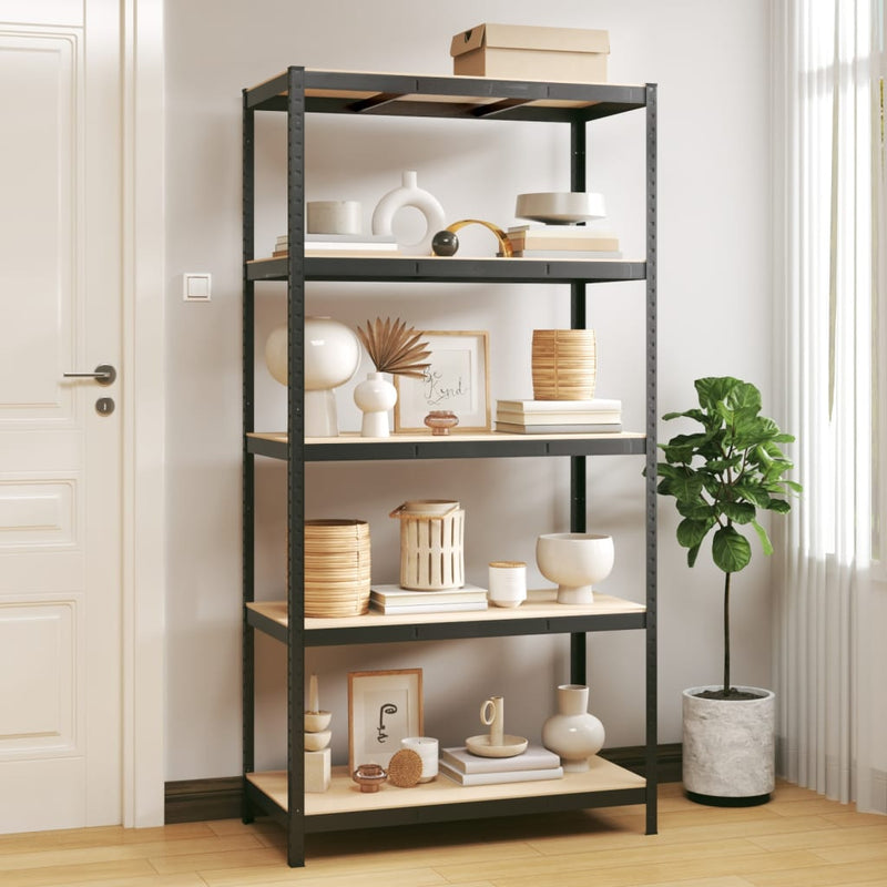 Acciaio a 5 strati per rack Vidaxl e legno trasformato in antracite