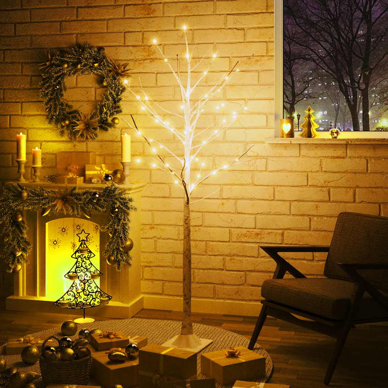Vidaxl Berkenboom LED 96 LED White caldo 180 cm bianco