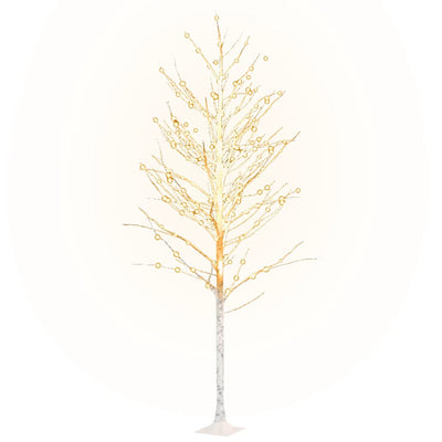 Vidaxl berkenboom led 240 led's warmwit 300 cm wit