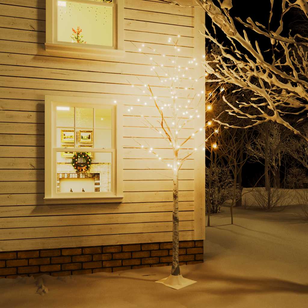 Vidaxl Berkenboom LED 240 LED White caldo 300 cm bianco