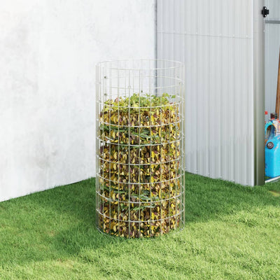 Vidaxl Compost Bin Ø50x100 cm de acero galvanizado