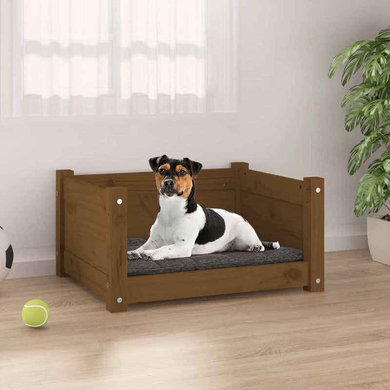 Vidaxl Dog Basket 55.5x45.5x28 cm Miele di pino solido marrone