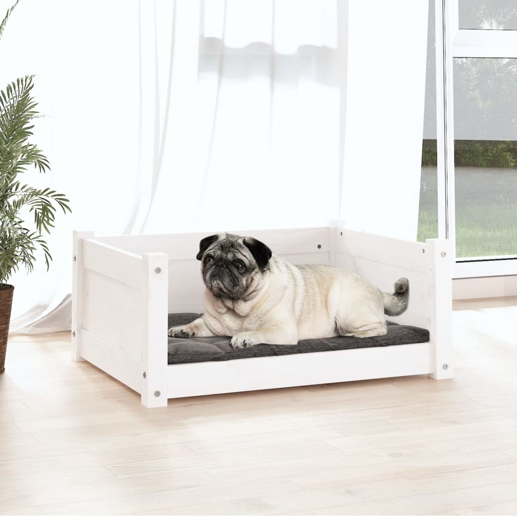 Vidaxl Dog Basket 65.5x50.5x28 cm Pino solido bianco