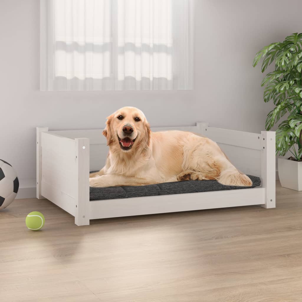 Vidaxl Dog Basket 75.5x55.5x28 cm Pino solido bianco