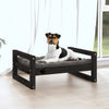 Vidaxl Dog Basket 55.5x45.5x28 cm Pinino solido nero