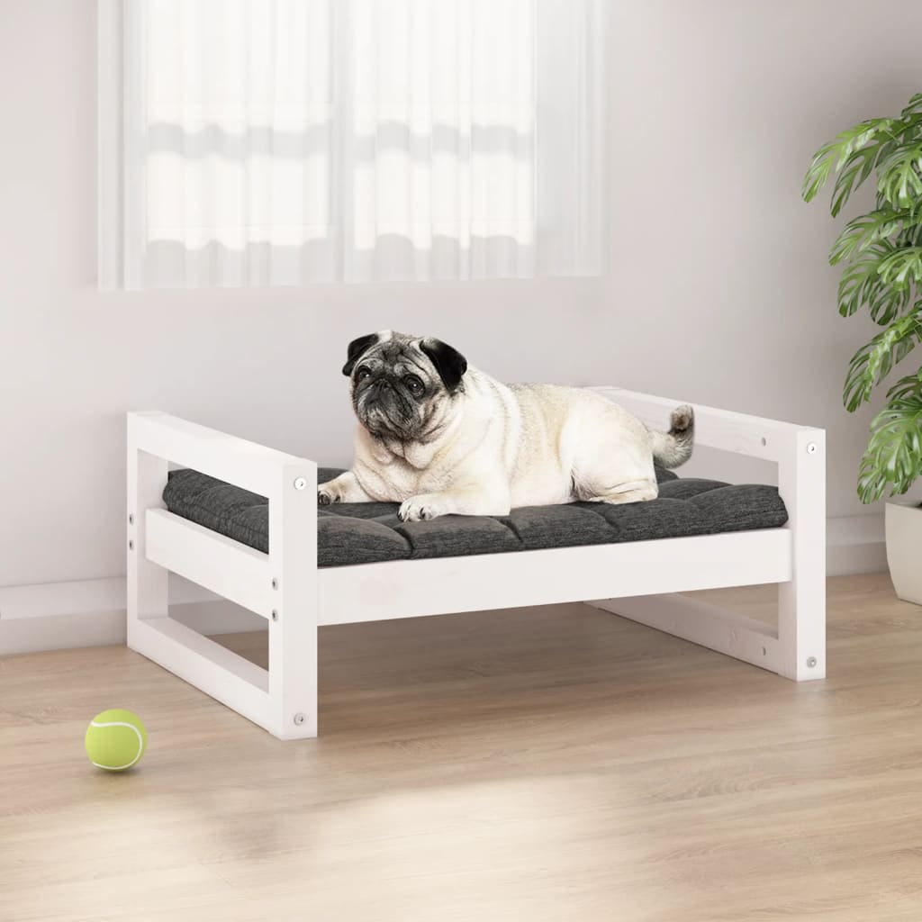 Vidaxl Dog Basket 65.5x50.5x28 cm Pino solido bianco