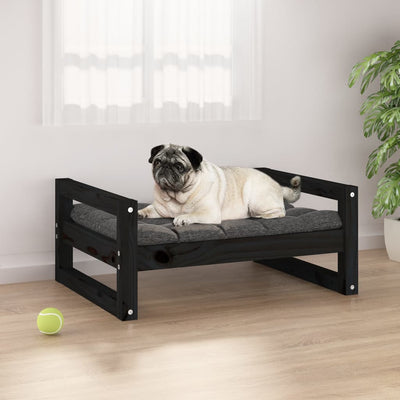 Vidaxl Dog Basket 65.5x50.5x28 cm Pino di pino solido nero