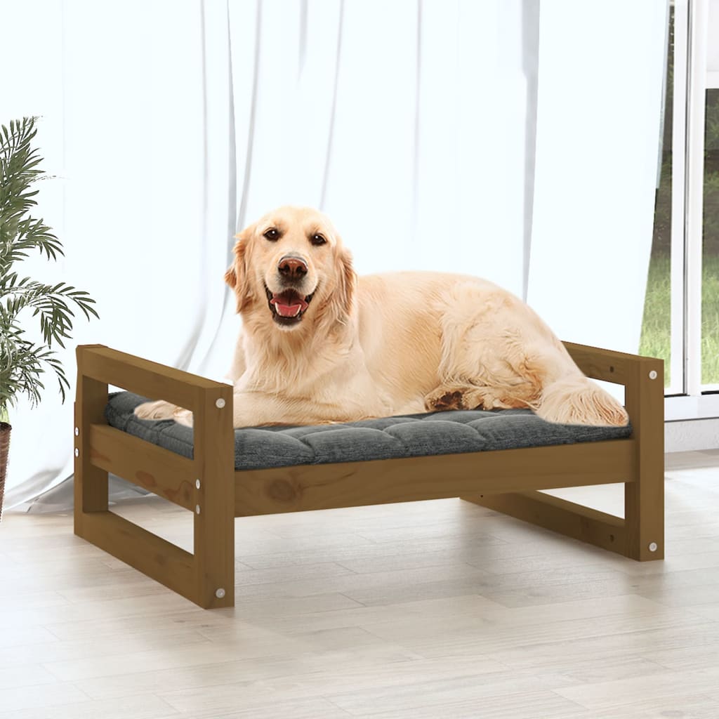 Vidaxl Dog Basket 75.5x55.5x28 cm Miele di pino solido marrone