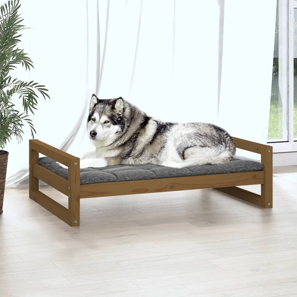 Vidaxl Dog Basket 105.5x75.5x28 cm Miele di pino solido marrone