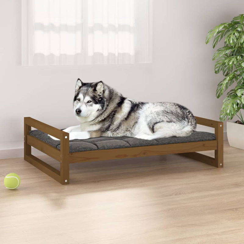 Vidaxl Dog Basket 105.5x75.5x28 cm Miele di pino solido marrone