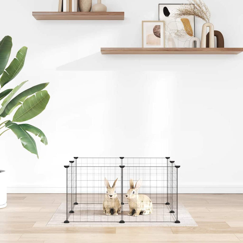 Vidaxl PETS Gabbia con 8 pannelli 35x35 cm Black