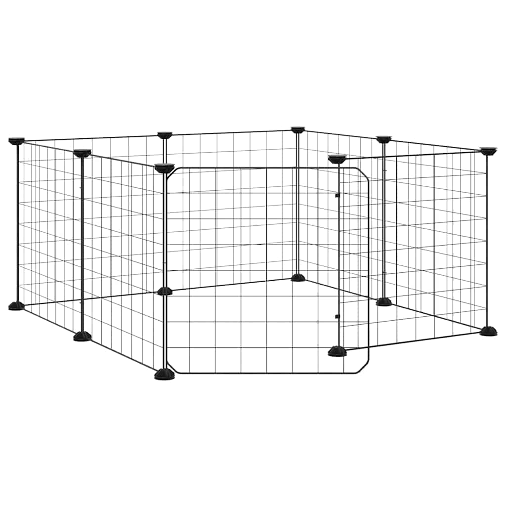 Vidaxl Pets Cage con puerta 8 paneles 35x35 cm de acero negro