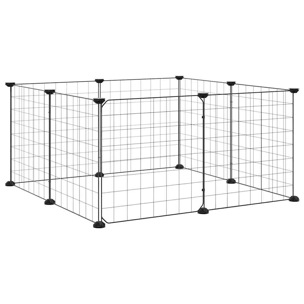 Vidaxl Pets Cage con puerta 8 paneles 35x35 cm de acero negro