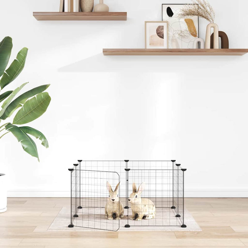 Vidaxl PETS Gabbia con porta 8 pannelli 35x35 cm Black