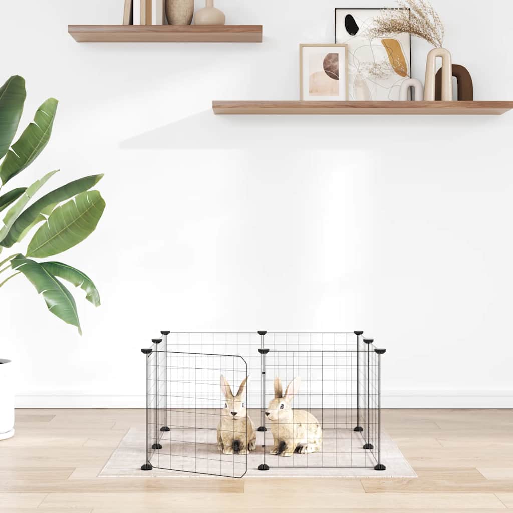 Vidaxl Pets Cage con puerta 8 paneles 35x35 cm de acero negro